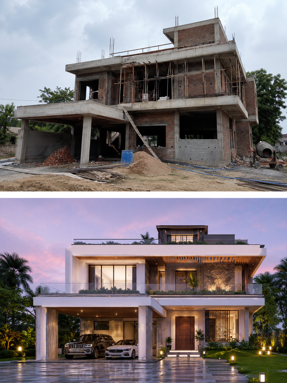 Courtyard Farmhouse Design by AMR BuildScape